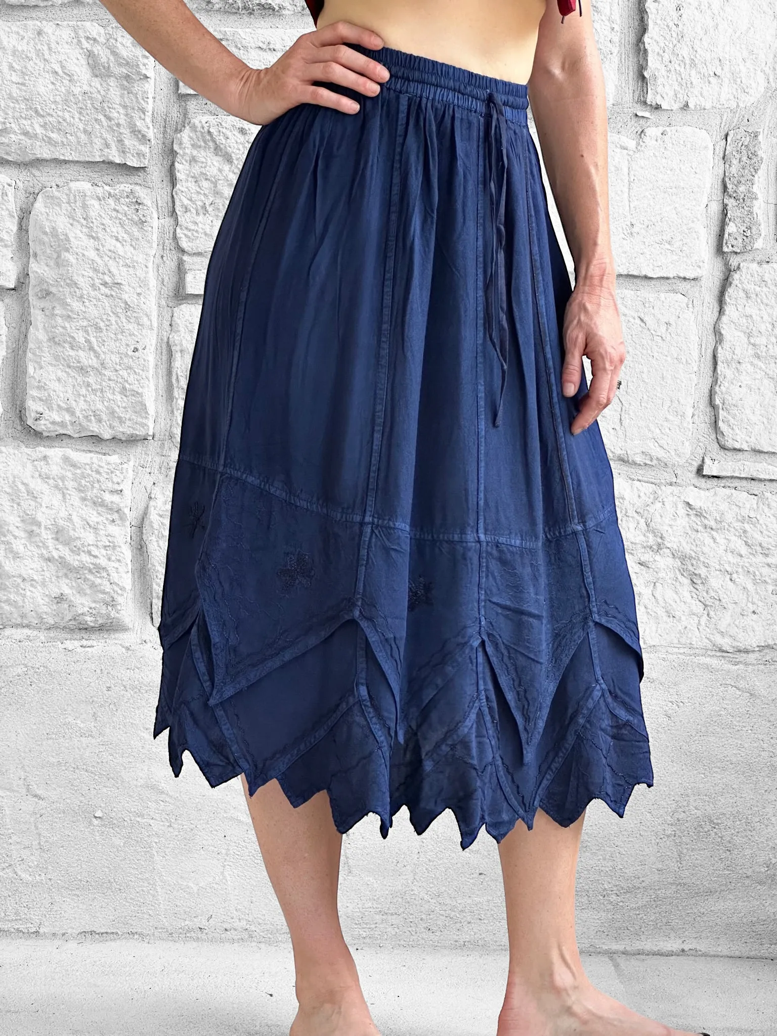 'Snowflake Skirt' - Stone Dark Blue