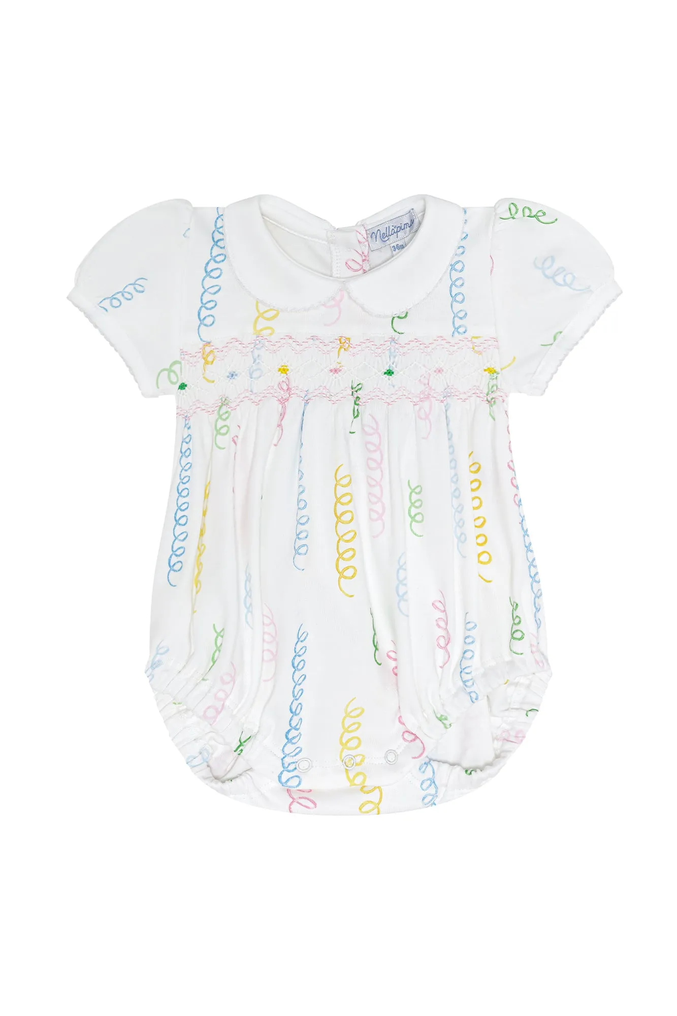 Spirals Print Smocked Bubble