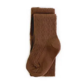 The Little Stocking Co - Cable Knit Tights - Brownie