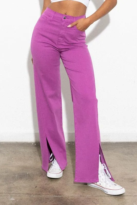 Win Win Wide Leg Purple Pants