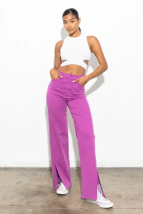 Win Win Wide Leg Purple Pants