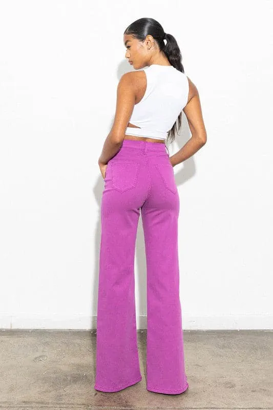 Win Win Wide Leg Purple Pants