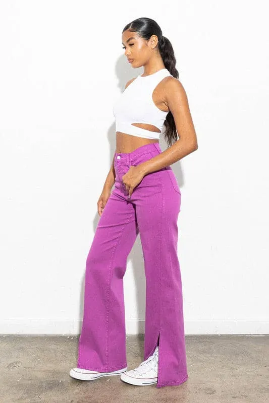 Win Win Wide Leg Purple Pants