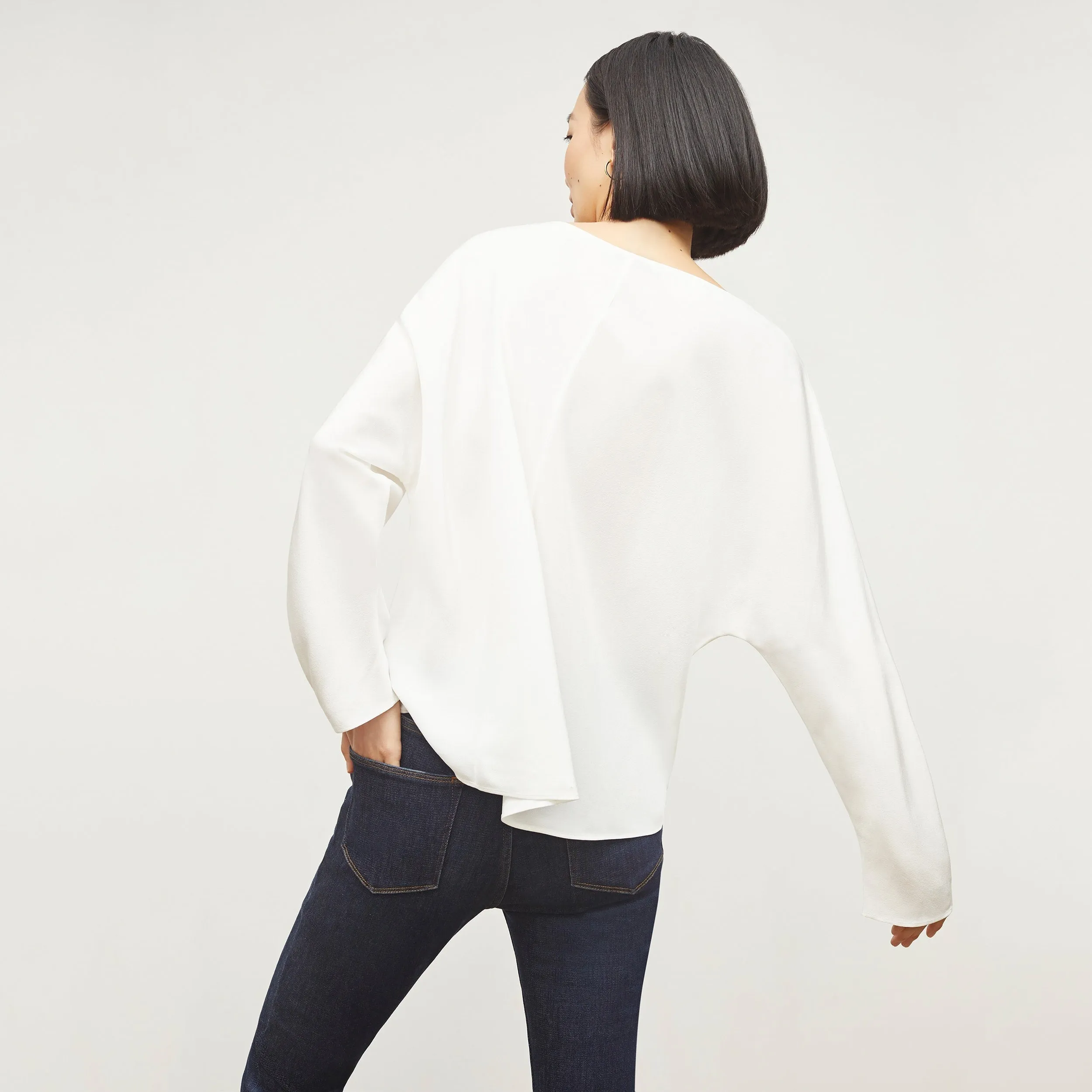 Wren Top - Washable Silk :: Ivory