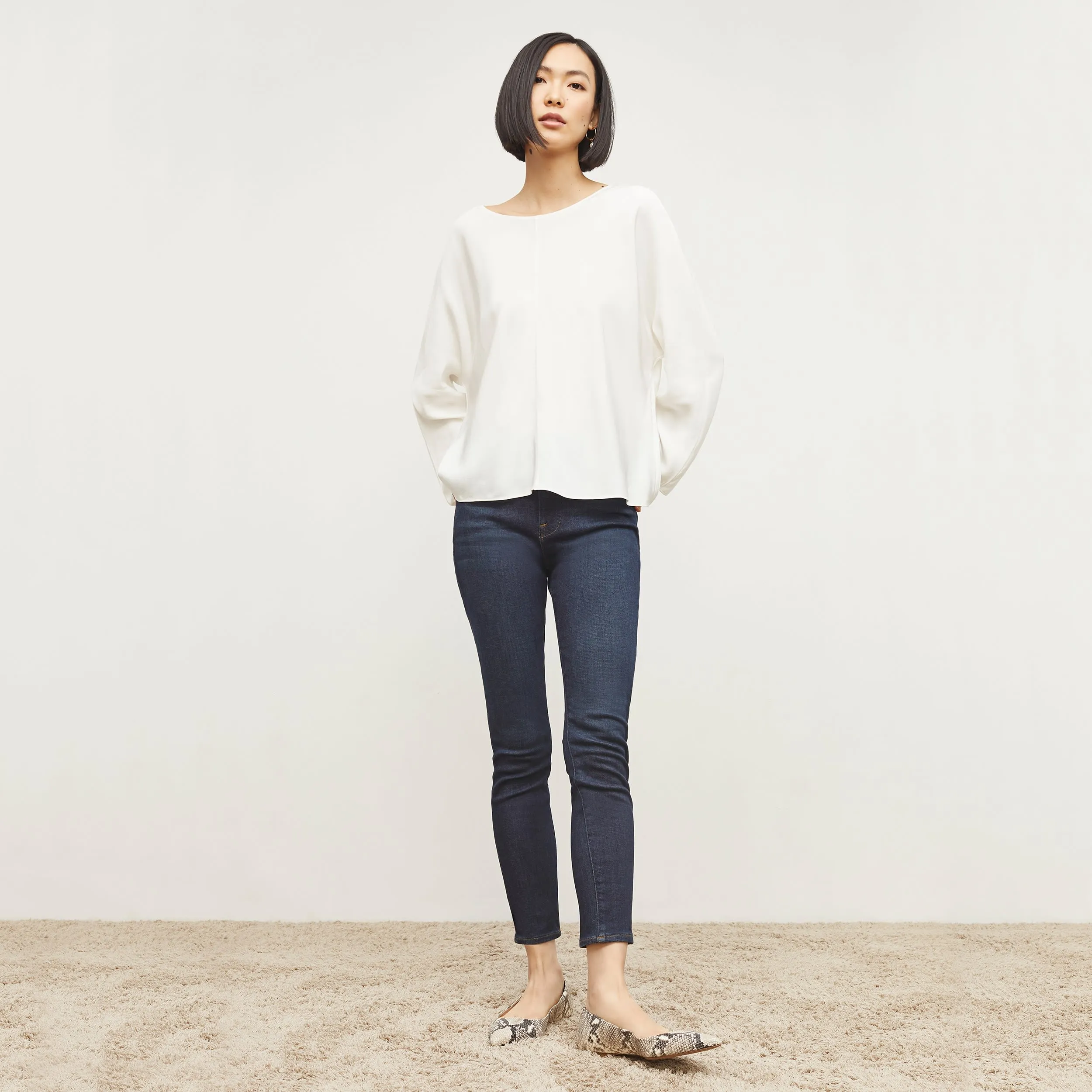 Wren Top - Washable Silk :: Ivory