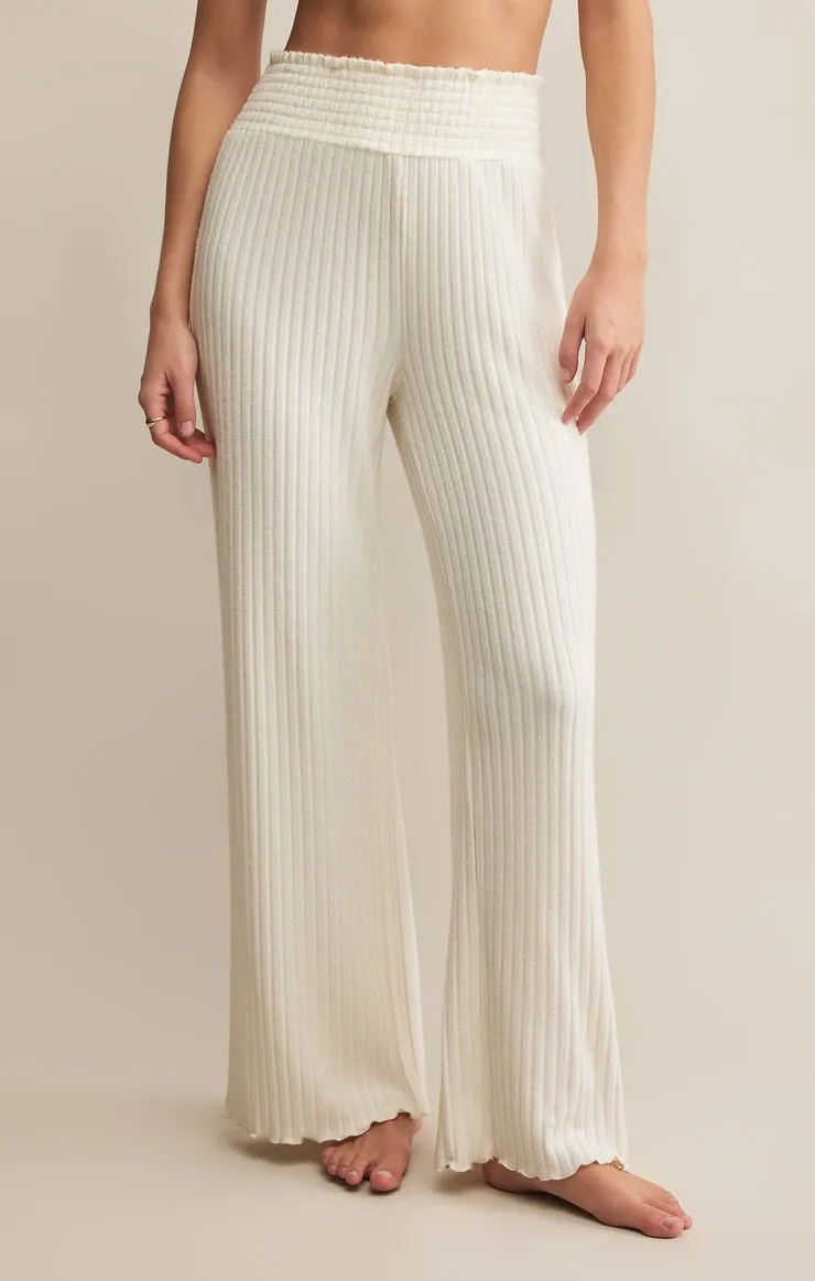 Z-Supply Dawn Smocked Rib Pant - BONE